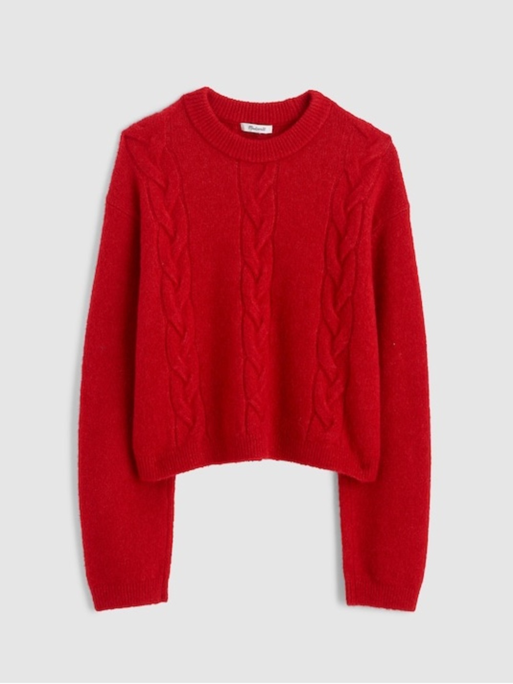 Madewell Crimson red CloudSoft Drop-Shoulder Sweater Size Small Nautical preppy